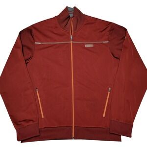 Timberland Men's Bomber Jacket Size XL X-Large Red Full Zip Pockets Orange Urban